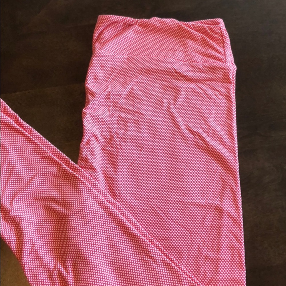 LulaRoe leggings red polka dot